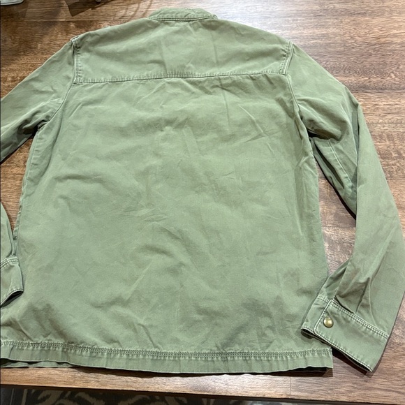Zara Denim Green Utility Jacket with Military Styling Medium - Picture 4 of 7